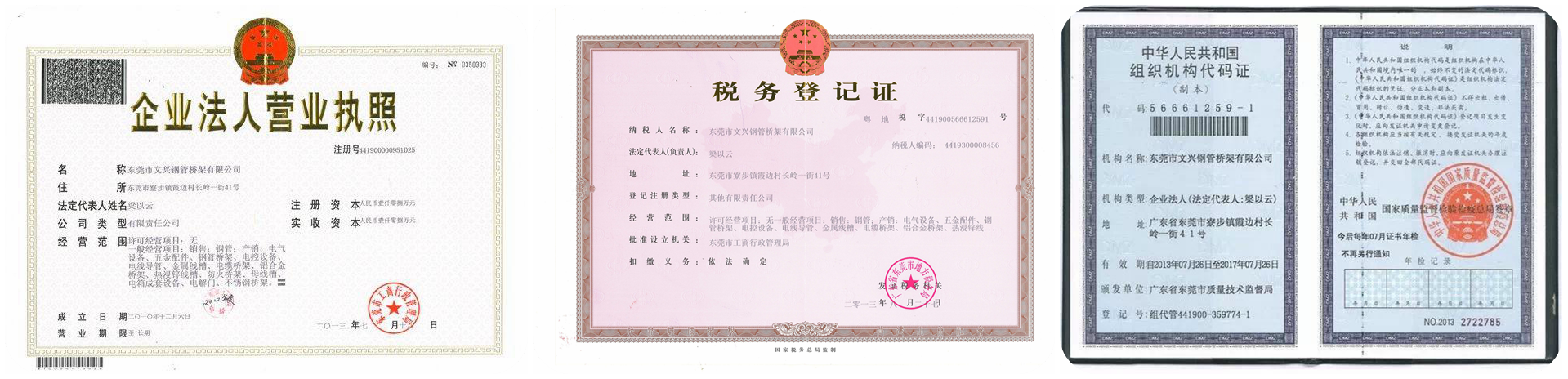 東莞市文興鋼管橋架有限公司營業(yè)執(zhí)照